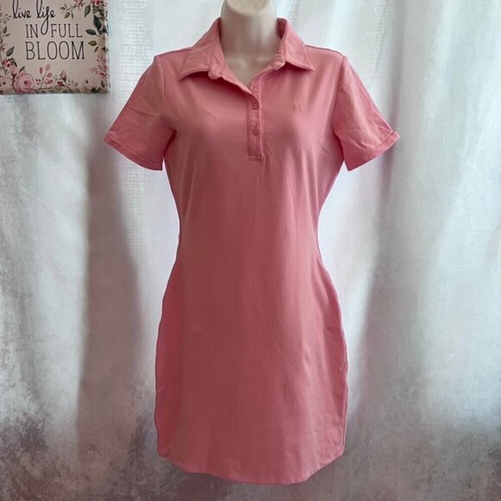 MESHKI Monroe Pink Collared  Short Sleeve Bodycon Tennis Dress Size L